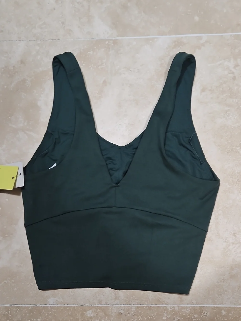 All In Motion V-Neck Crop Workout Tank Top in Dark Green Size S - Picture 3 of 4